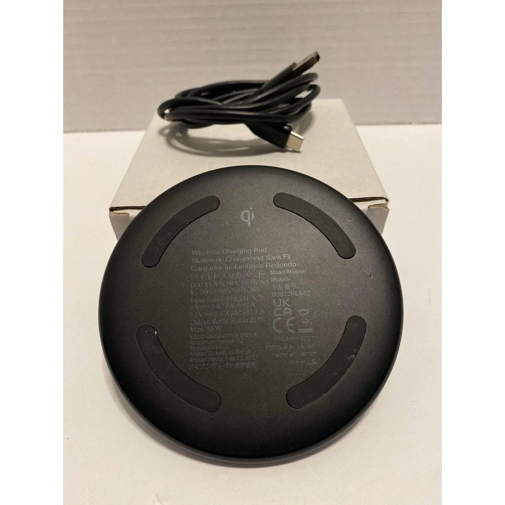 Amazon Basics 15W Qi Certified Wireless‎ Charging Pad (iPhone 14/13/12/11/X,...